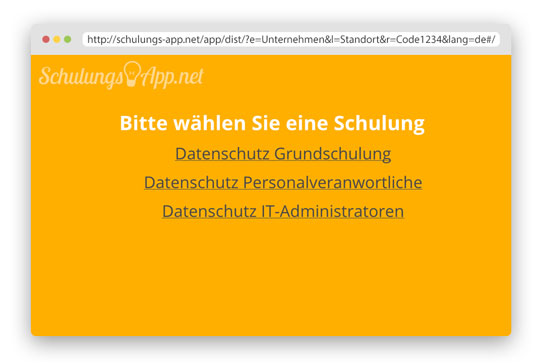 Startseite für Mitarbeiter die über Kurz-URL wie http://goo.gl/WERDSG erreicht wird.