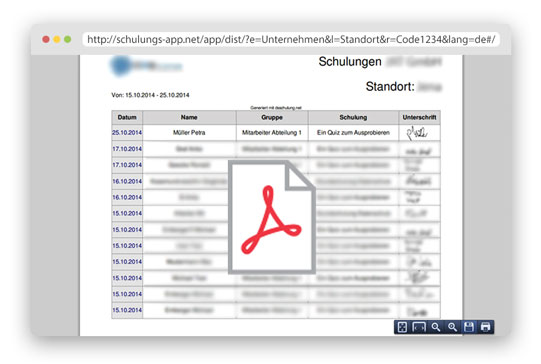 Die PDF können gesammelt abgespeichert, oder ausgedruckt werden.